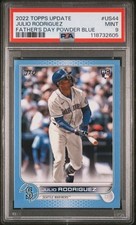 2022 TOPPS UPDATE F DAY P BLUE JULIO RODRIGUEZ ROOKIE RC JERSEY # 🔥 44/50 PSA 9
