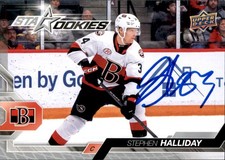 Stephen Halliday Signed Auto 2024-25 Upper Deck AHL card Belleville Senators