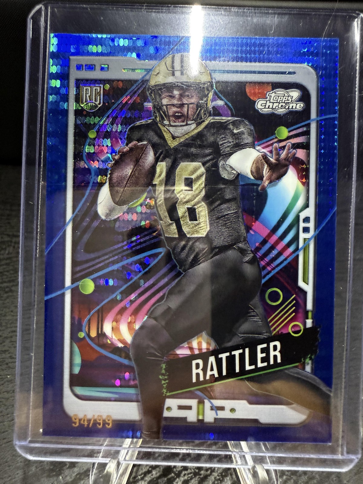 2024 Topps Chrome Cosmic #164 Spencer Rattler Blue Moon Refractors #/99