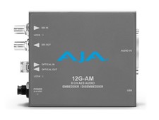 AJA 12G-AM-R 12G-SDI 8-Channel AES Embedder/Disembedder with LC Fiber Rx SFP