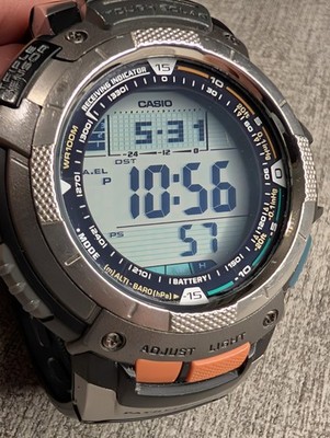 Casio Pathfinder PAW1100 Altimeter Barometer Compass Thermometer Solar MB6 Watch