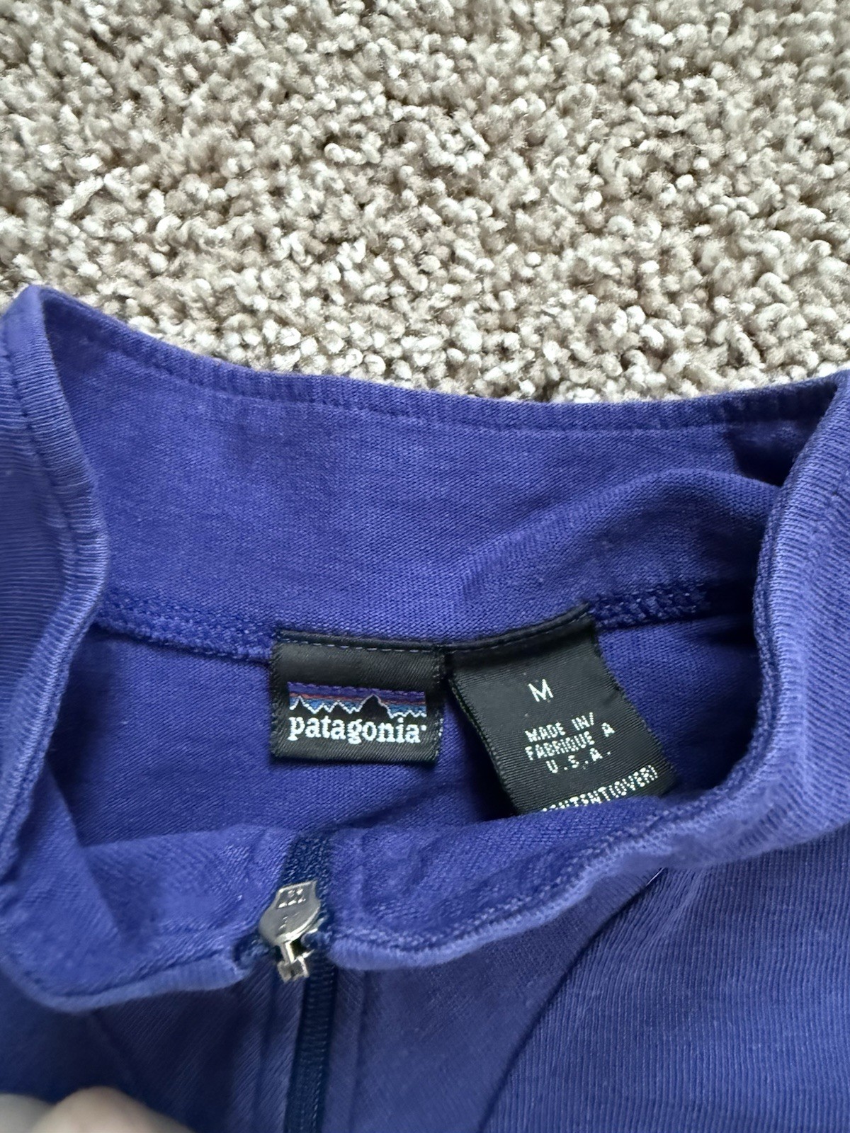 Patagonia women’s purple 1/4 Zip Mock Neck Long Sleeve Top Size M thumbnail 3