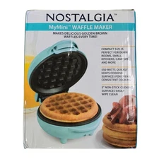 New Nostalgia MWF5AQ MyMini Personal Electric Waffle Maker, Aqua 