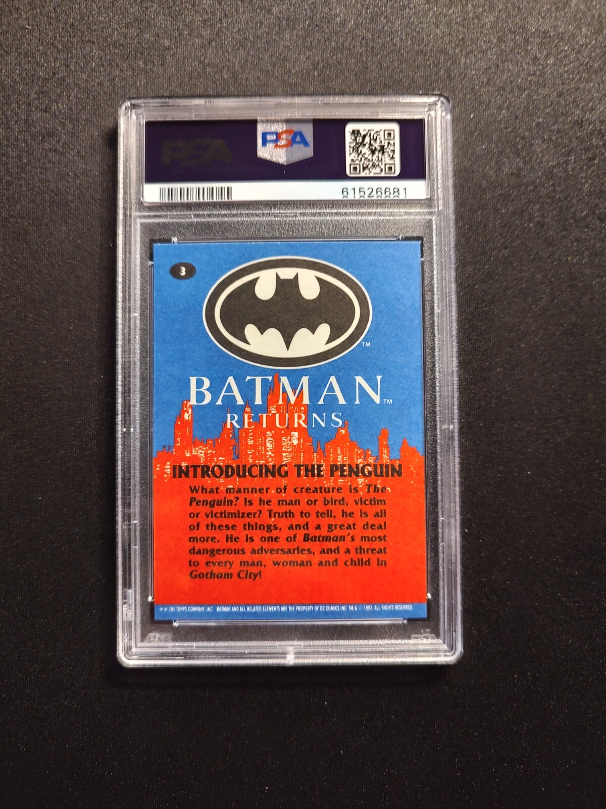 1992 Topps Batman Returns Introducing the Penguin #3 PSA 9 | eBay