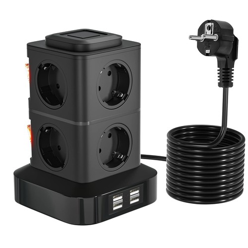 OLEKE 12 en 1 Multiprise Electrique 8 Prises et 4 Ports USB Multiprise avec I...