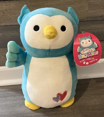 Squishmallows Hug Mees Dax Teal Owl Kelly Toys 12 Inch 2021 Blue NWT