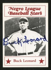 1986 NEGRO LEAGUE BASEBALL STARS #1 BUCK LEONARD AUTOGRAPHED HQ PRISTINE SIGNED 