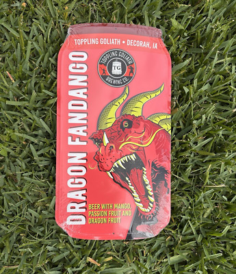 TOPPLING GOLIATH Brewery DRAGON BEER Pub Sign Tin Tacker 17''X9'' Decorah, IOWA