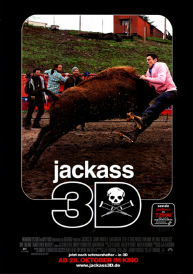 Jackass 3D ORIGINAL A1 Kinoplakat gerollt Johnny Knoxville / Steve-O /Bam Magera
