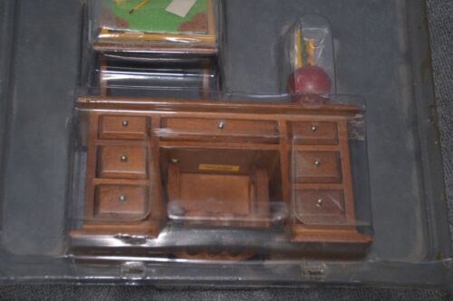 Vintage Kutsche Haus Andenken Puppenhaus MiniMöbel 1:12 Schulzimmer Schreibtisch - Bild 4 von 5