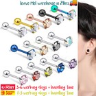 1 Pair Ear Studs Zirconia Surgical Steel Earring Piercing Screw Ball Jewellery