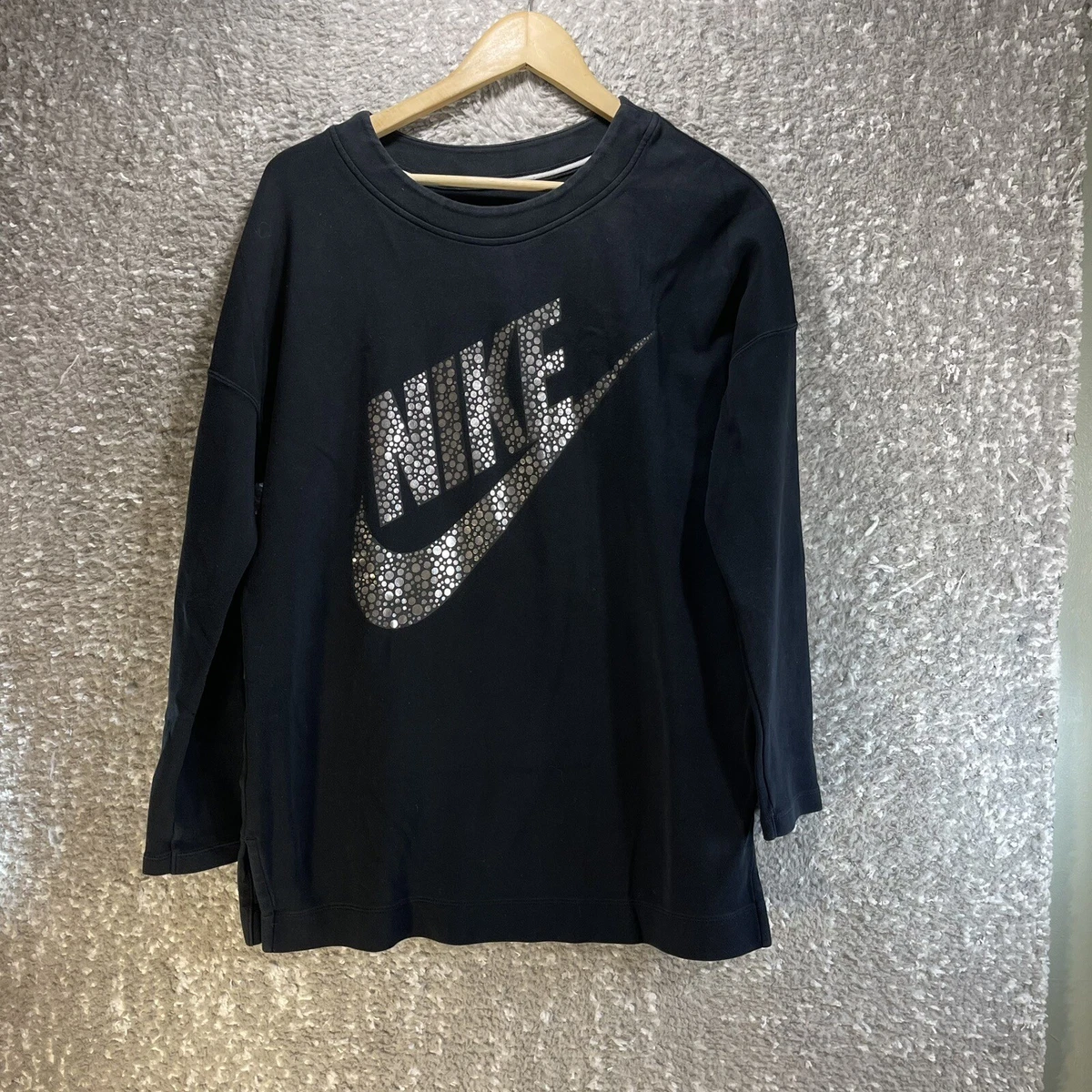 Nike Longline Logo Tunic Sweatshirt Womens Medium Comfort Cotton