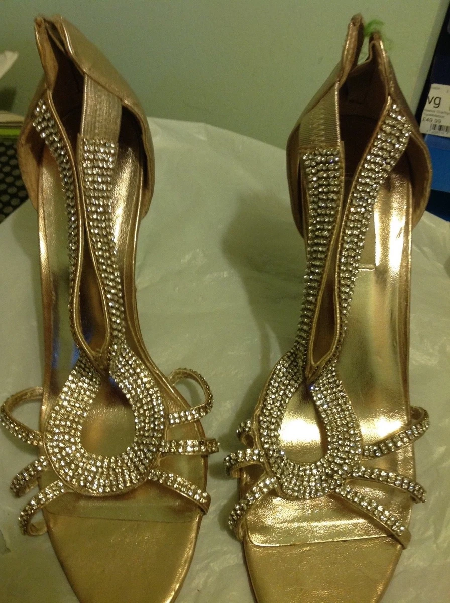 Dune gold strappy sandals shop