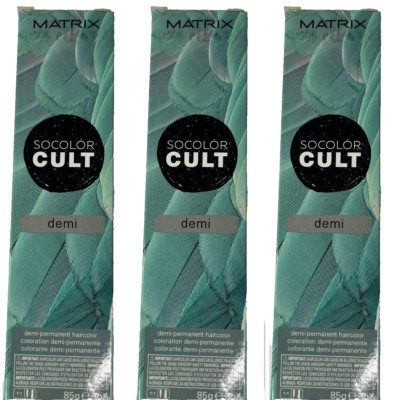 3 Matrix SOCOLOR CULT DEMI PERMANENT Hair Color 3 oz ea DUSTY TEAL