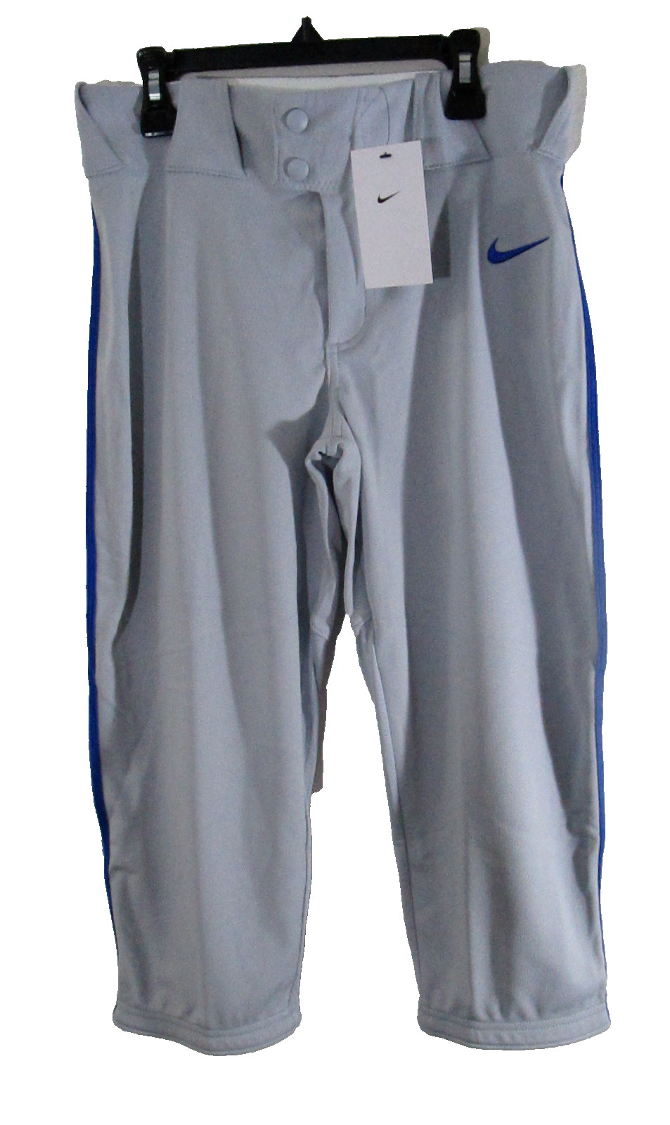 NWT Nike Vapor Select Big Kids Boys High Piped Baseball Pants XL Grey/Blue