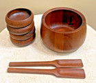 Vintage Dansk Denmark Teak Wood 7pc Salad 4 Bowls & 2 Server Set