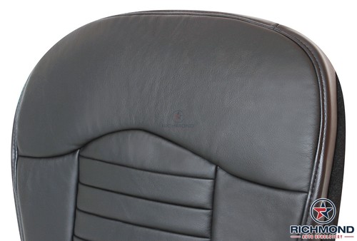 2000 Ford F-150 Harley-Davidson QUAD Driver Side Bottom Leather Seat Cover BLACK - Picture 8 of 12