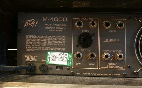 Peavey M-4000 Mark V Series Stereo Power Amplifier With Flight Case Power Tested - Picture 6 of 13