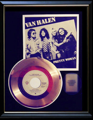 VAN HALEN PRETTY WOMAN 45 RPM GOLD METALIZED RECORD RARE NON RIAA AWARD ...