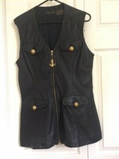 Naval Themed 100% Leather Women's Vest Size Large
