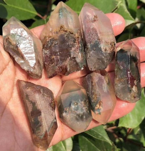 145g 7PC Amazing! Natural Phantom Green Ghost Lemuria Crystal Specimen ie0785 - Picture 7 of 12