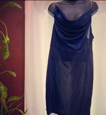 SHEIN Rhinestone Strap Blue Shimmery Plus Size Dress Size 2X