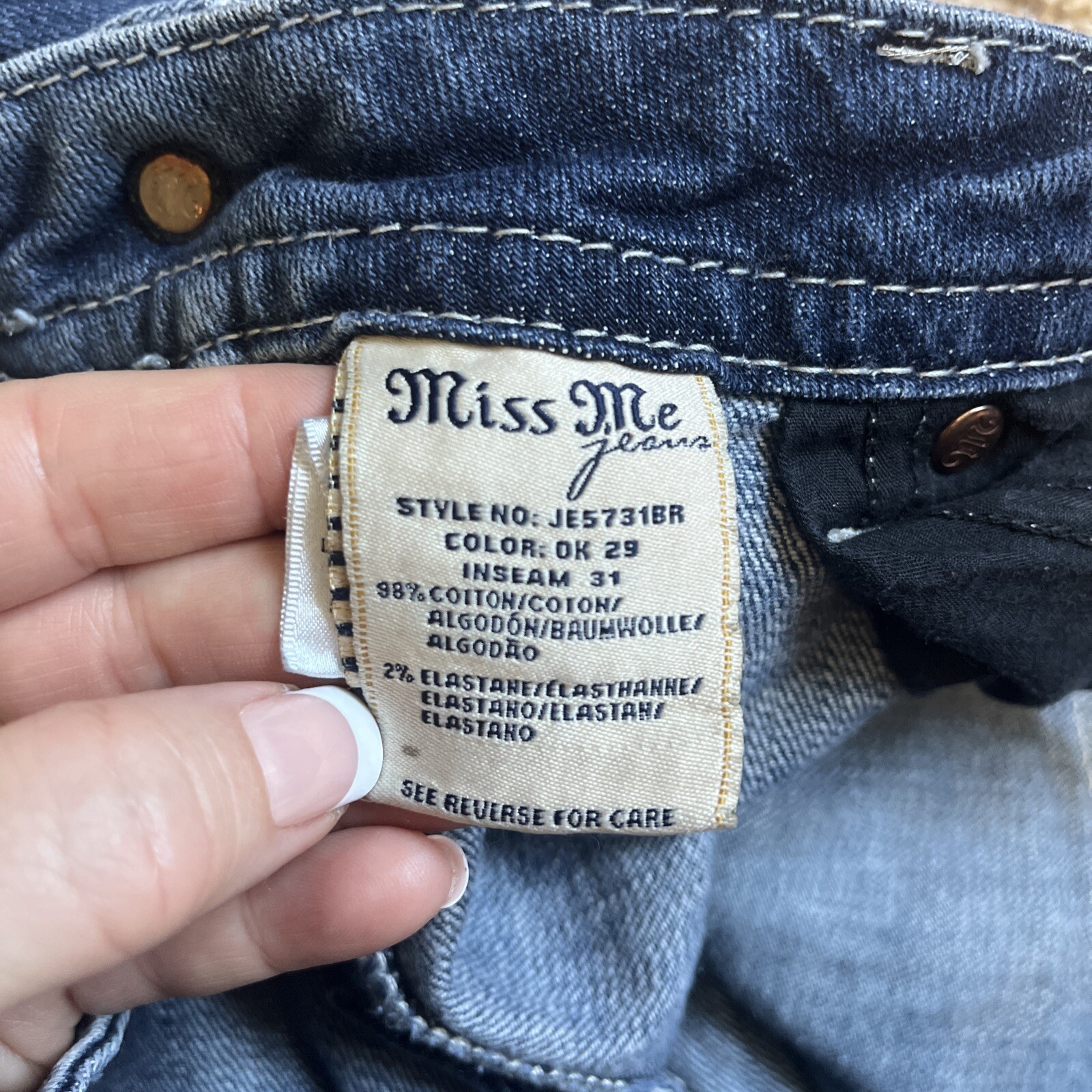 Miss Me 29 (29 X 30) Boot Denim Jeans Style Bling Flap Pocket - View 6