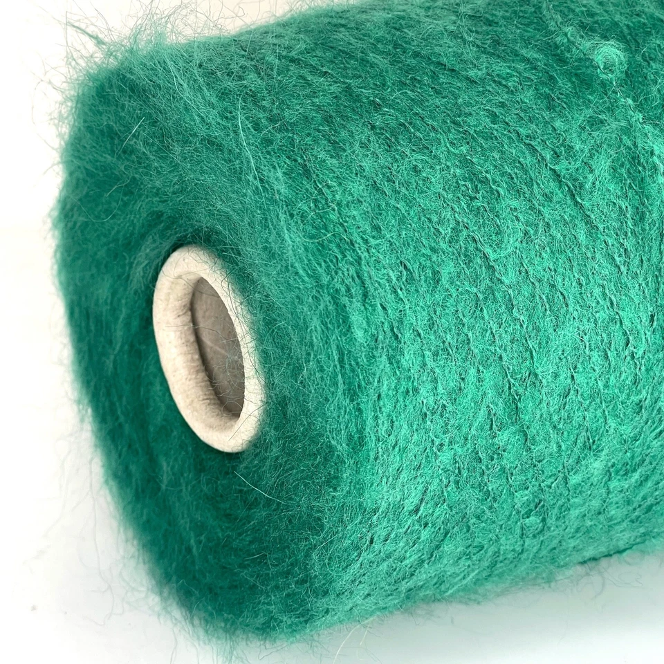 KID MOHAIR LUJOSO verde esmeralda hilo en cono PESO DE ENCAJE *SIN ARANCELES DE EE. UU.* Foto 2 de 4