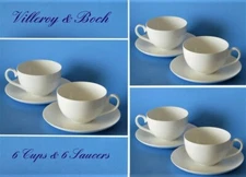 Villeroy and Boch lot of 6 cups and 6 saucers
