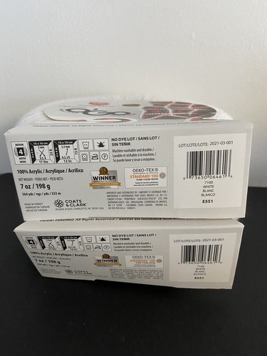 2x Red Heart Super Saver O'Go Garn - Weiß - E551-7100 - Bild 3 von 3
