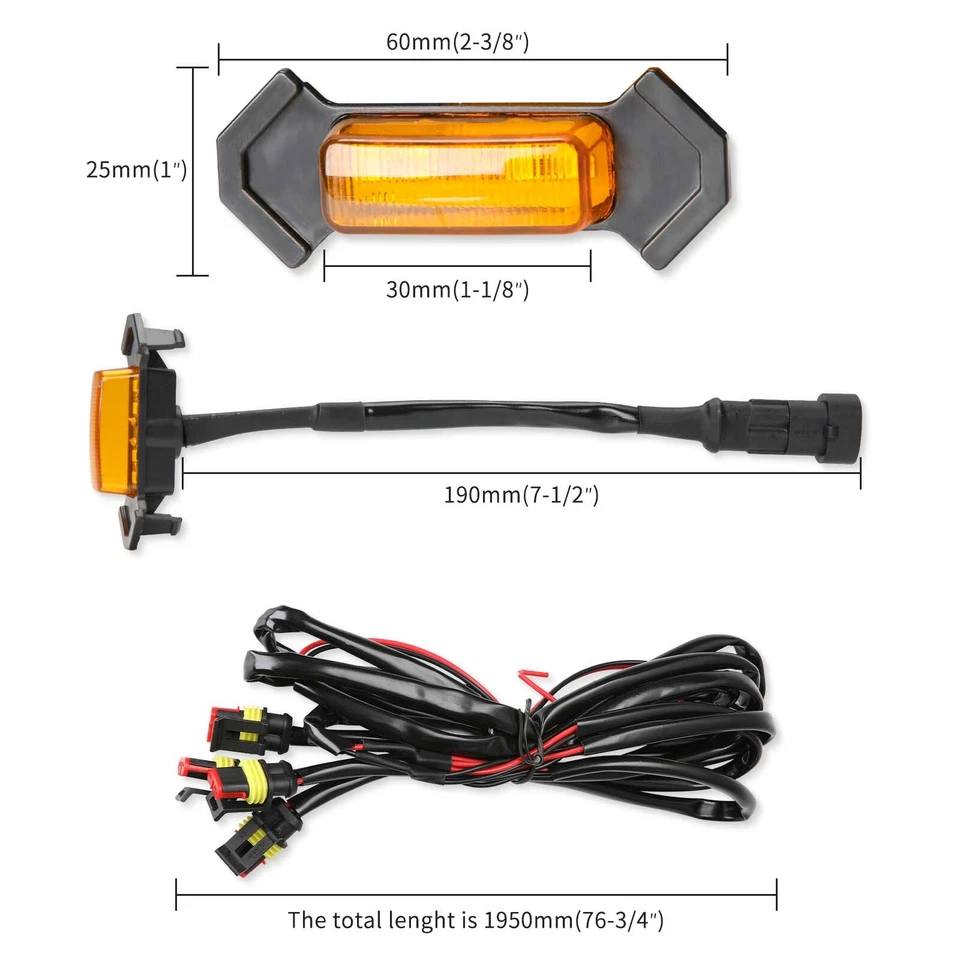 Kit de luz marcador de grade estilo Raptor âmbar LED 4 PEÇAS para Toyota RAV4 XLE 2019-2025 - Imagem 2 de 4