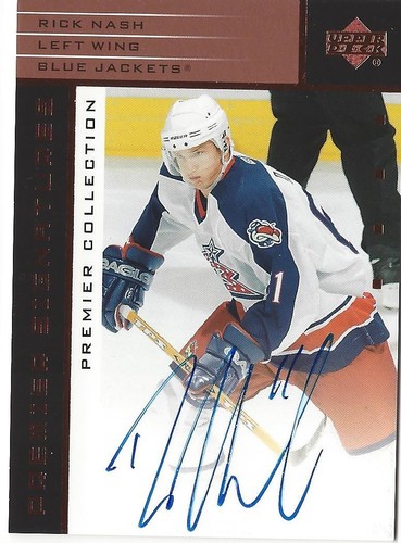 Rick Nash 2002-03 UD Premier Collection Signatures Bronze On Card Autograph Auto