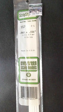 Evergreen Scale Models 157 Strips .060" X .156" X 14" Opaque White, pkg. 9