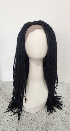 Lace Front Twist Braid Wigs Long Black Wig Synthetic Box Braids Hair - Picture 2 of 9
