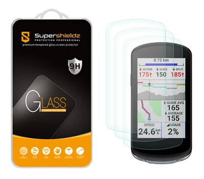 3X Supershieldz Tempered Glass Screen Protector for Garmin Edge 1040/ Solar