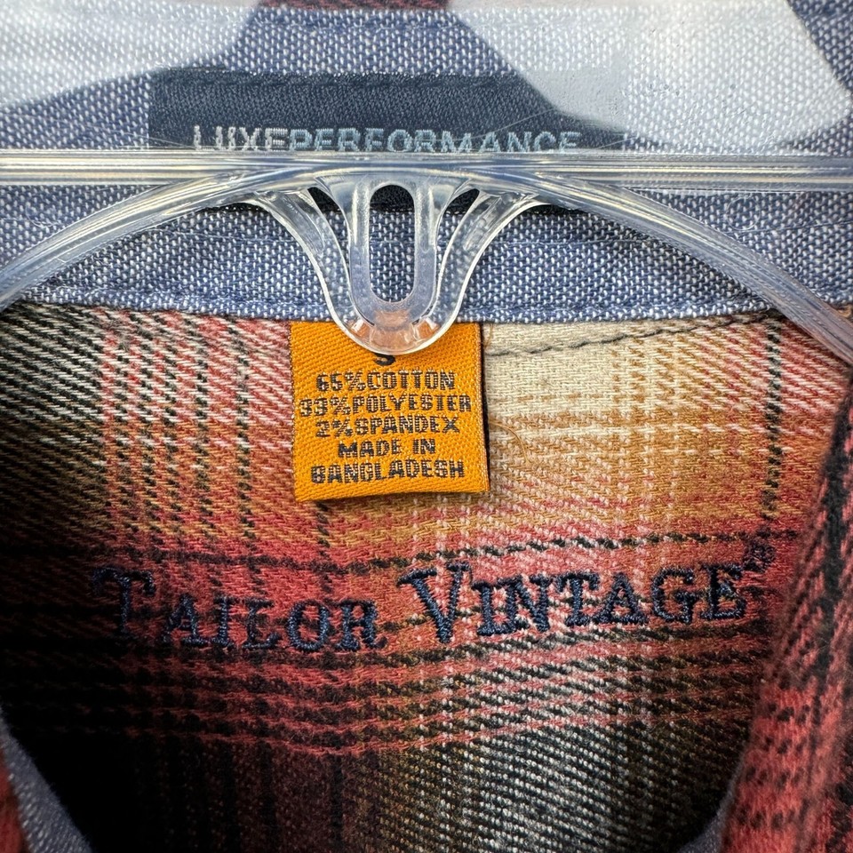 Tailor Vintage Maple Lodge Plaid Flannel FastDry Red/Black Long Sleeve
