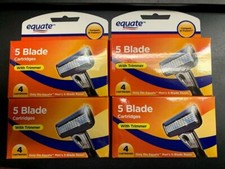 4x Equate Shave 5-Blade W/Trimmer 4 Cartridges Each for Men Total 16 Cartridges