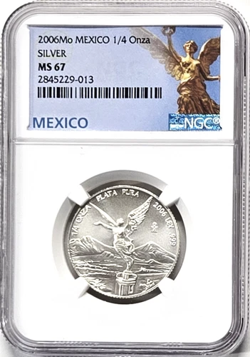 2006 Mexico Libertad 1/4 oz. Silver Coin - NGC MS67
