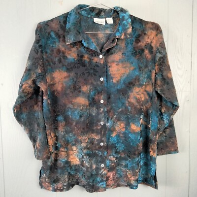 Vintage Velvet Jacquard Top Womens 14/ 16 Dark Florals Whimsigoth Fairy Grunge