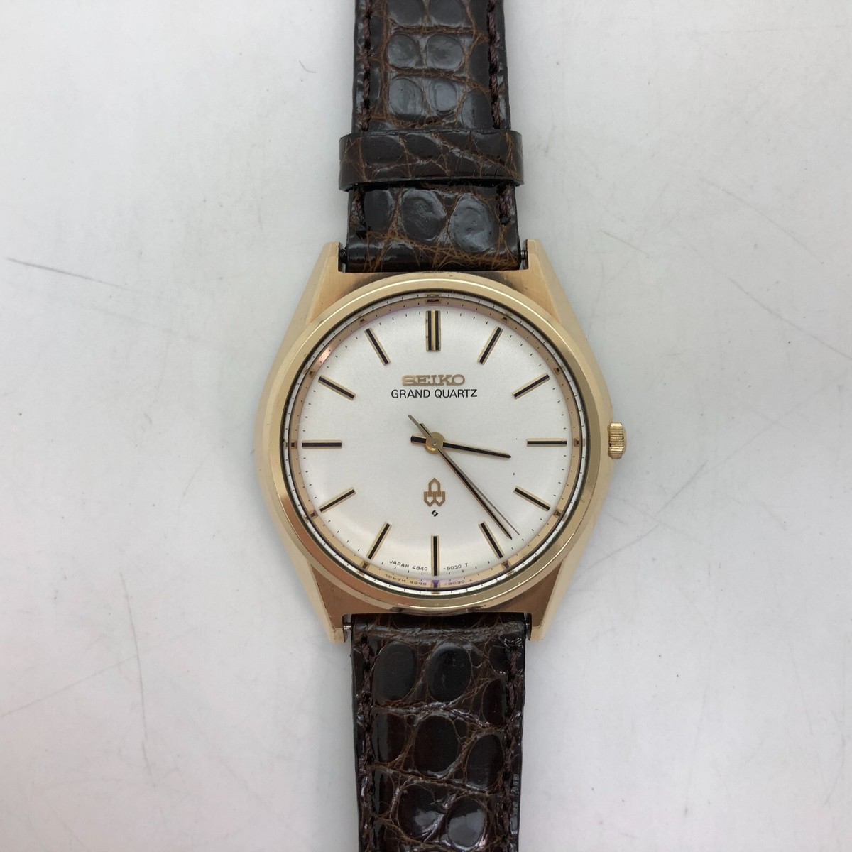 良品！セイコー　グランドクォーツ　4840-8041　ベルト新品！ w1930] SEIKO GRAND QUARTZ Buckle 4840-8041 Gold New battery