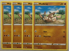 POKEMON 4X MUDBRAY 096/185 VIVID VOLTAGE COMMON NEAR MINT-PLAYSET