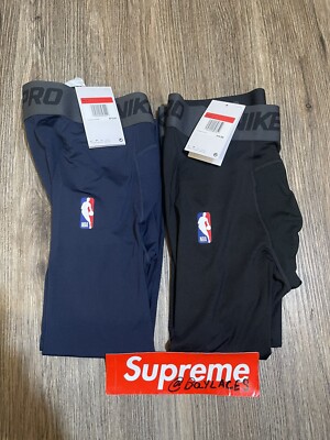 2 Pack Nike Pro NBA Player Issued 3/4 Compression Tights Navy And Black Size L