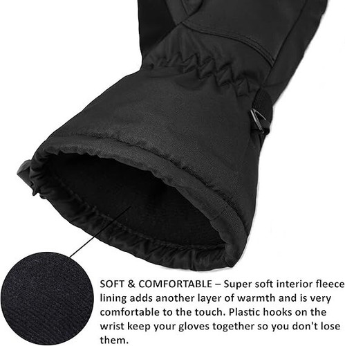 Alpine Swiss Mens Waterproof Gauntlet Ski Mittens Winter Sport Gloves ( Size L ) - Picture 4 of 6