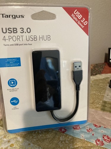 USB 3.0, 4-Port Hub, Targus, Black, New & Sealed & in the original box - Picture 3 of 3