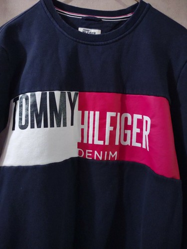 Vtg Tommy Hilfiger Denim Sweatshirt Men's SZ L, Vtg Tommy Hilfiger Winter Shirt - Picture 3 of 12