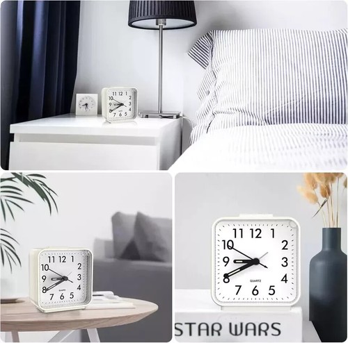 No Ticking Alarm Clock for Bedroom, Silent Analog Alarm Clock, Battery Operated - Picture 9 of 9