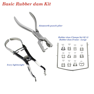 Dental endodontischer Gummidamm Elfenbein leicht Ainsworth Stanzzange Klemmrahmen