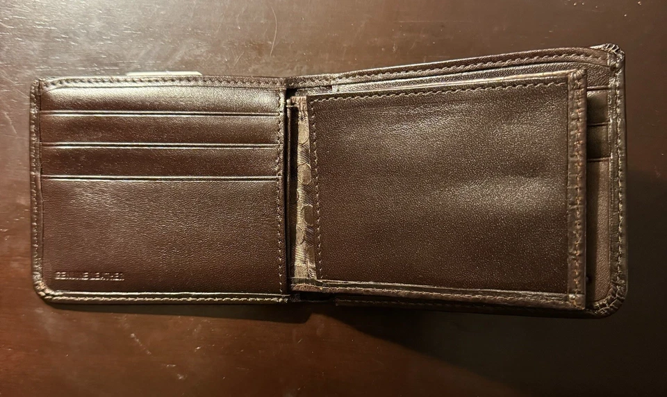 Perry Ellis Portfolio Slimfold 2-in-1 System Wallet Brown Leather - Image 2 of 4