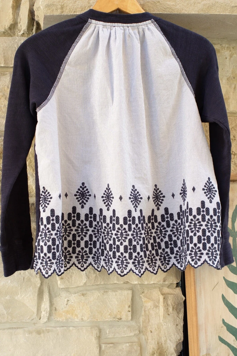 J crew hotsell eyelet back sweatshirt