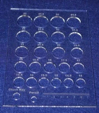 Laser Cut Drill Bit Storage Acrylic Template -Metric Large Sizes 1/8"